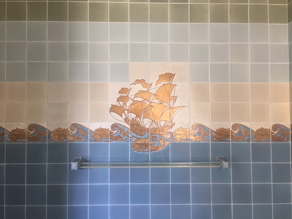 415 Pacific Coast tiles with the image of a ship on the water