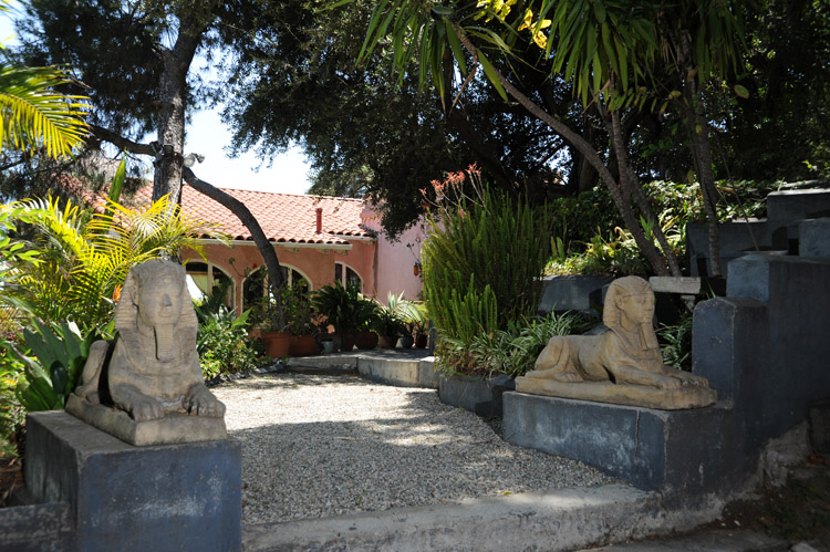 1830 N Sierra Bonita Sphinxes at Entrance