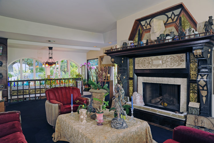 1830 N Sierra Bonita Burr Estate Fireplace