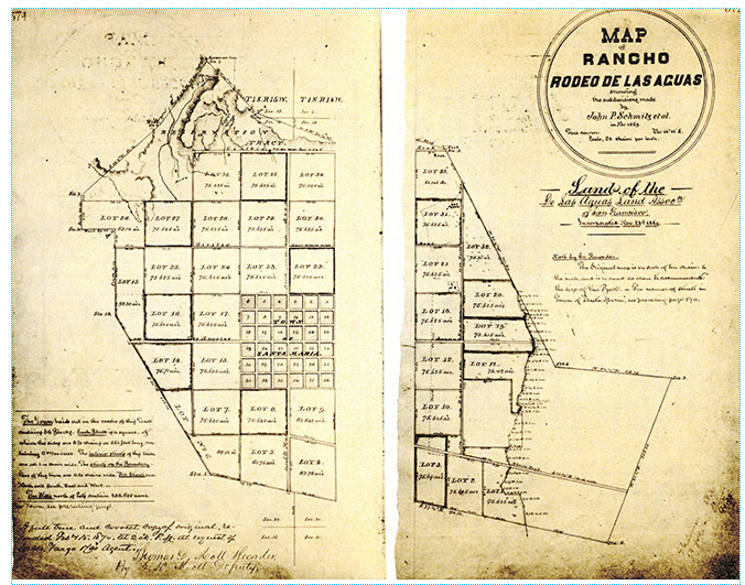 1860s Map of Rodeo de las Aguas