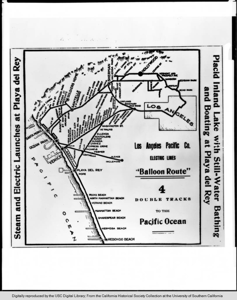 1910 Playa del Rey steam and electric map