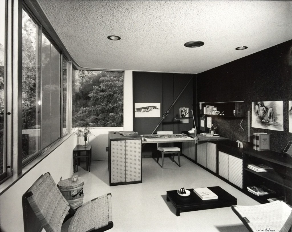 8840 Lookout Mountain lower floor studio, photographed in 1960