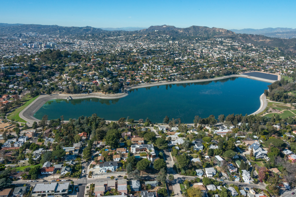 Silver Lake Neighborhood Los Angeles Aerial