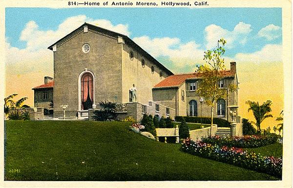 Antonio Moreno home on a postcard
