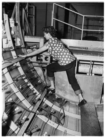 Betty Gates, hand drill operator, “Douglas Aircraft Gals” 1951