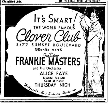 February 6, 1935 Advertisement for the Clover Club
