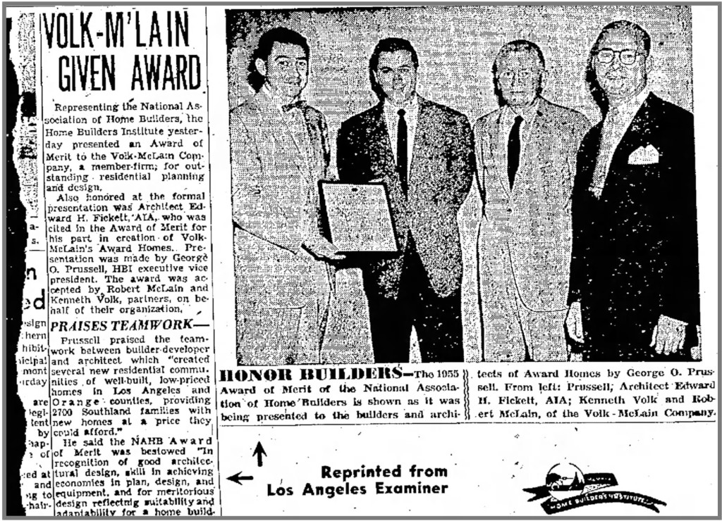 Edward Flickett Receiving Award 1955