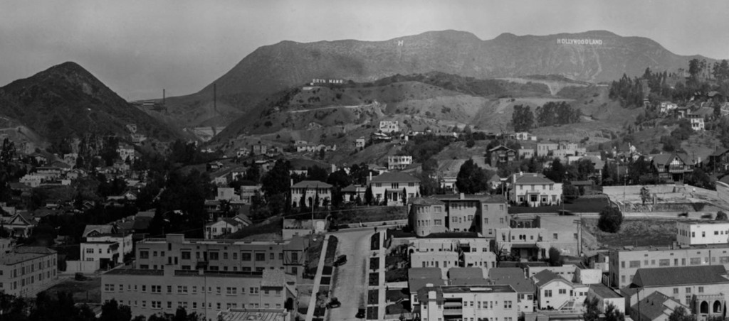 1924 – Panoramic view looking north showing the Hollywood Hills
