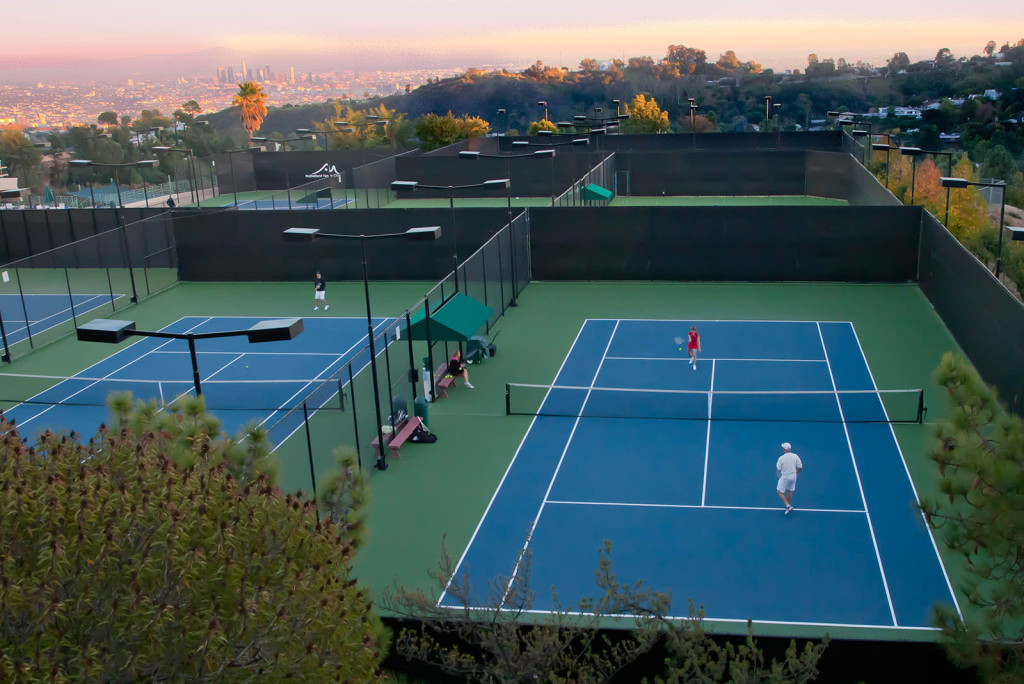 Mullholland Tennis Club from above with view