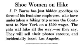 Notice of James Burns’ “Shoe Hike” advertising campaign