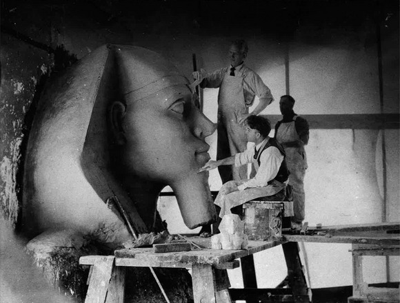 Sphinx Head The Ten Commandments Being Built