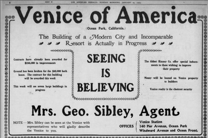 Venice of America Advertisement 1905