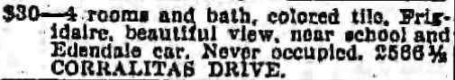 1935 LA Times Corralitas Drive ad