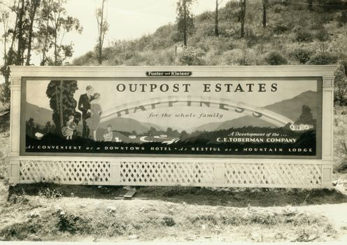Outpost Estates happiness sign historical photo